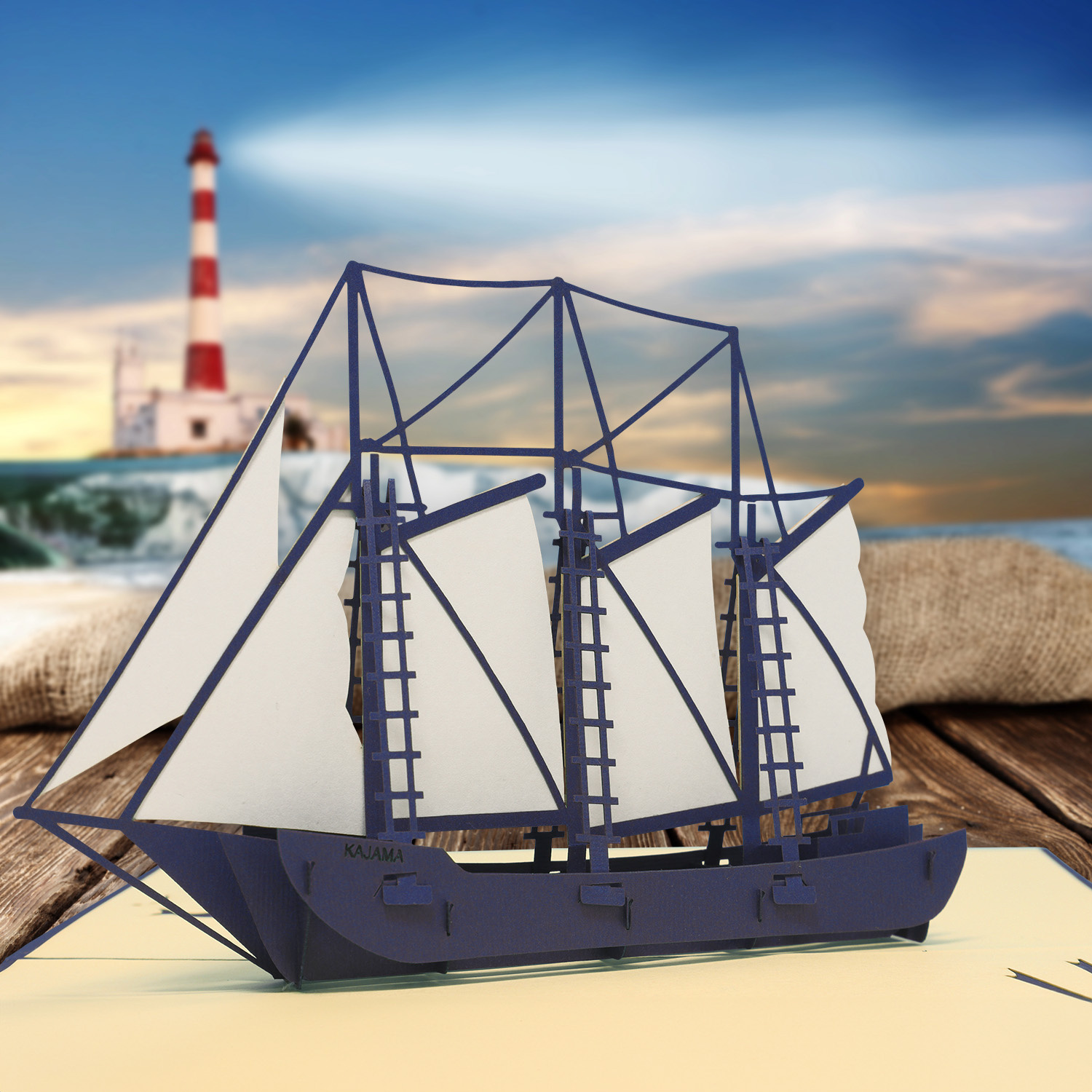 Pop Up Karte, 3D Karte, Segelschiff, N117 – Bild 3
