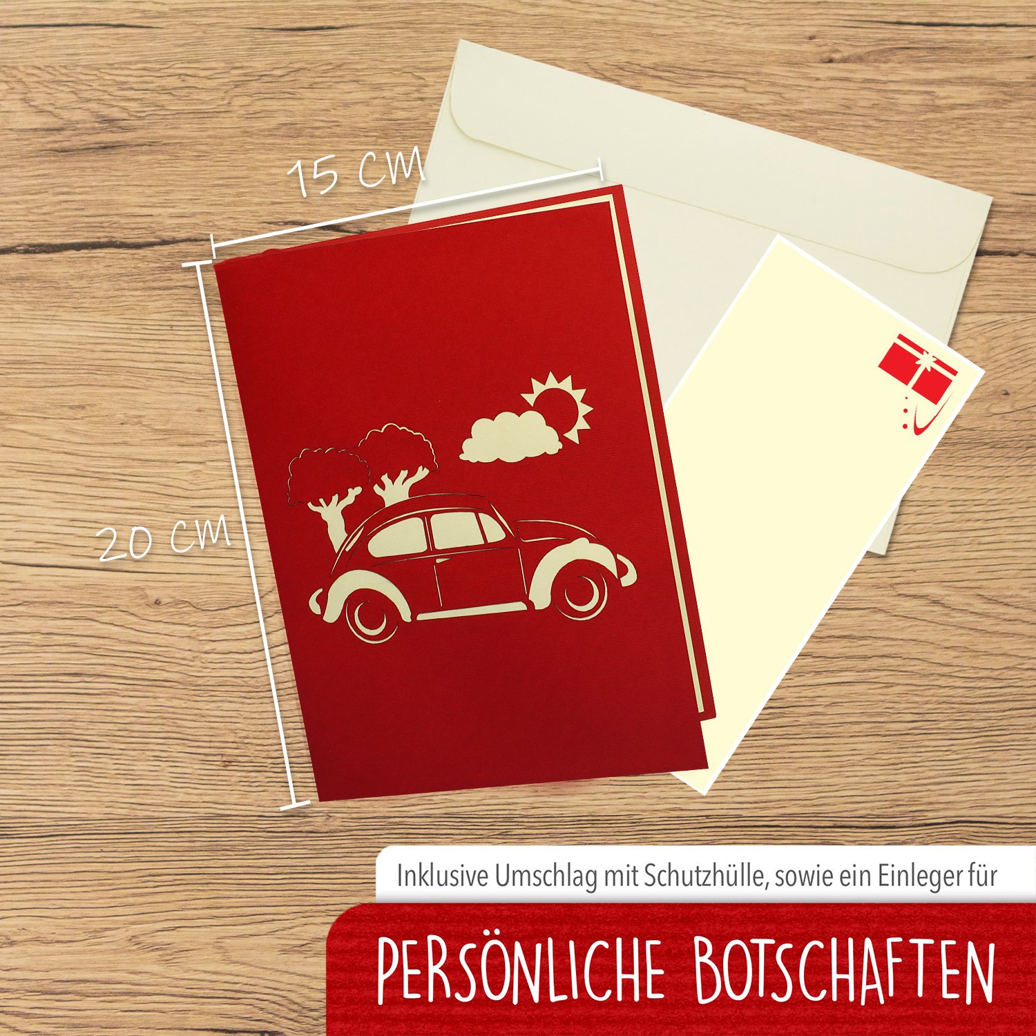 Pop Up Karte, 3D Karte, Auto, Führerschein, N370 – Image 2