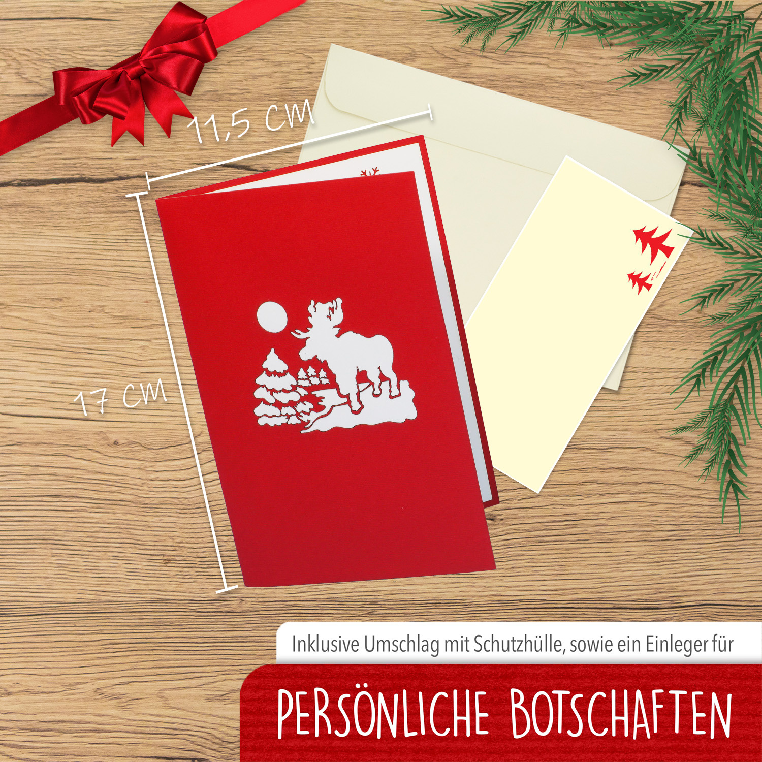 Pop Up Karte, 3D Karte, Weihnachtskarte, Schneemann am Haus, N445 - Image 3