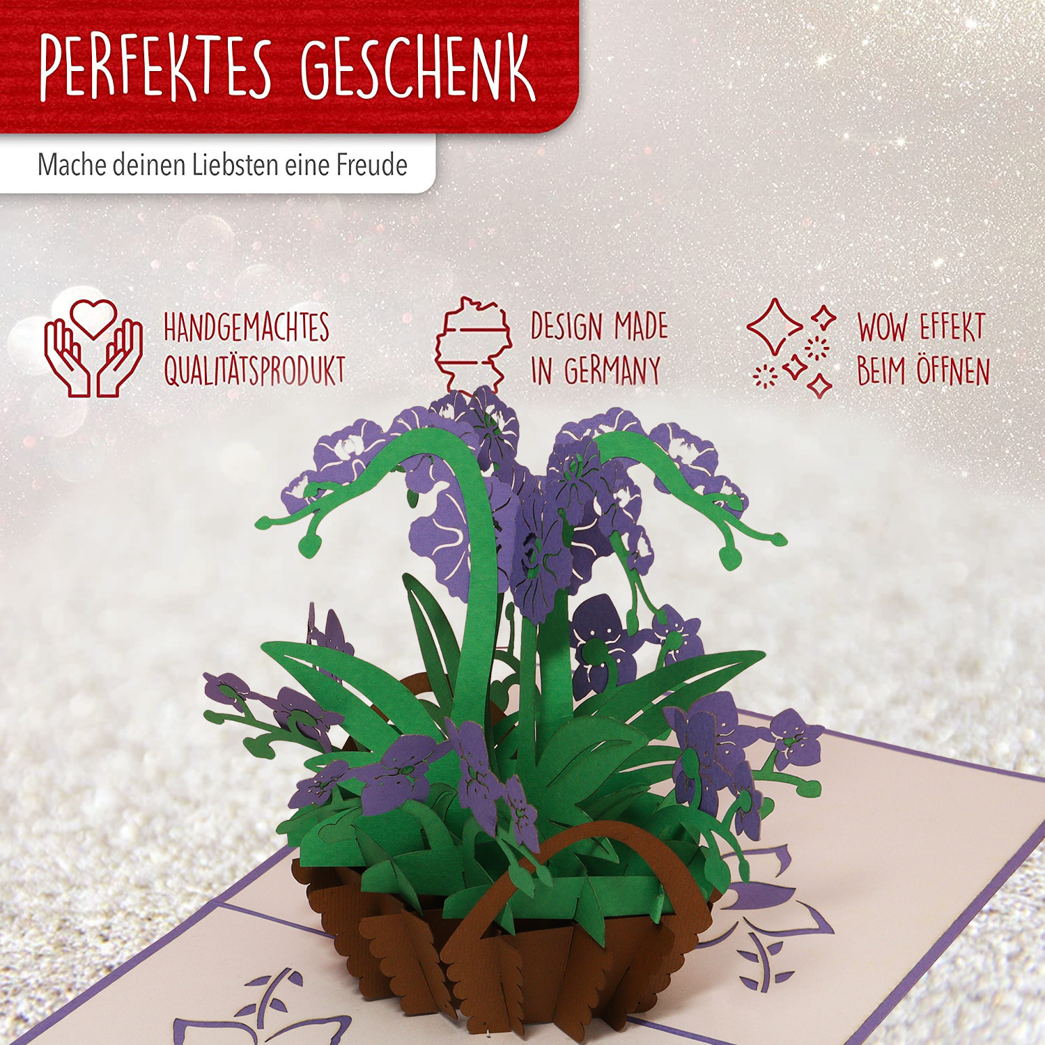 Pop Up Karte, 3D Karte, Blumenkarte, LINPopUp, Orchidee, N359 - Image 3