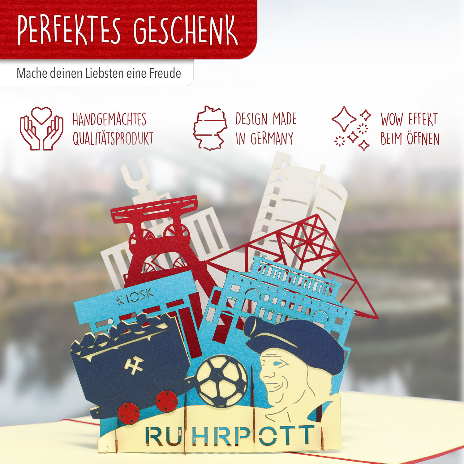 Pop Up Karte, 3D Karte, Ruhrgebiet, Ruhrpott, N267 – Bild 3
