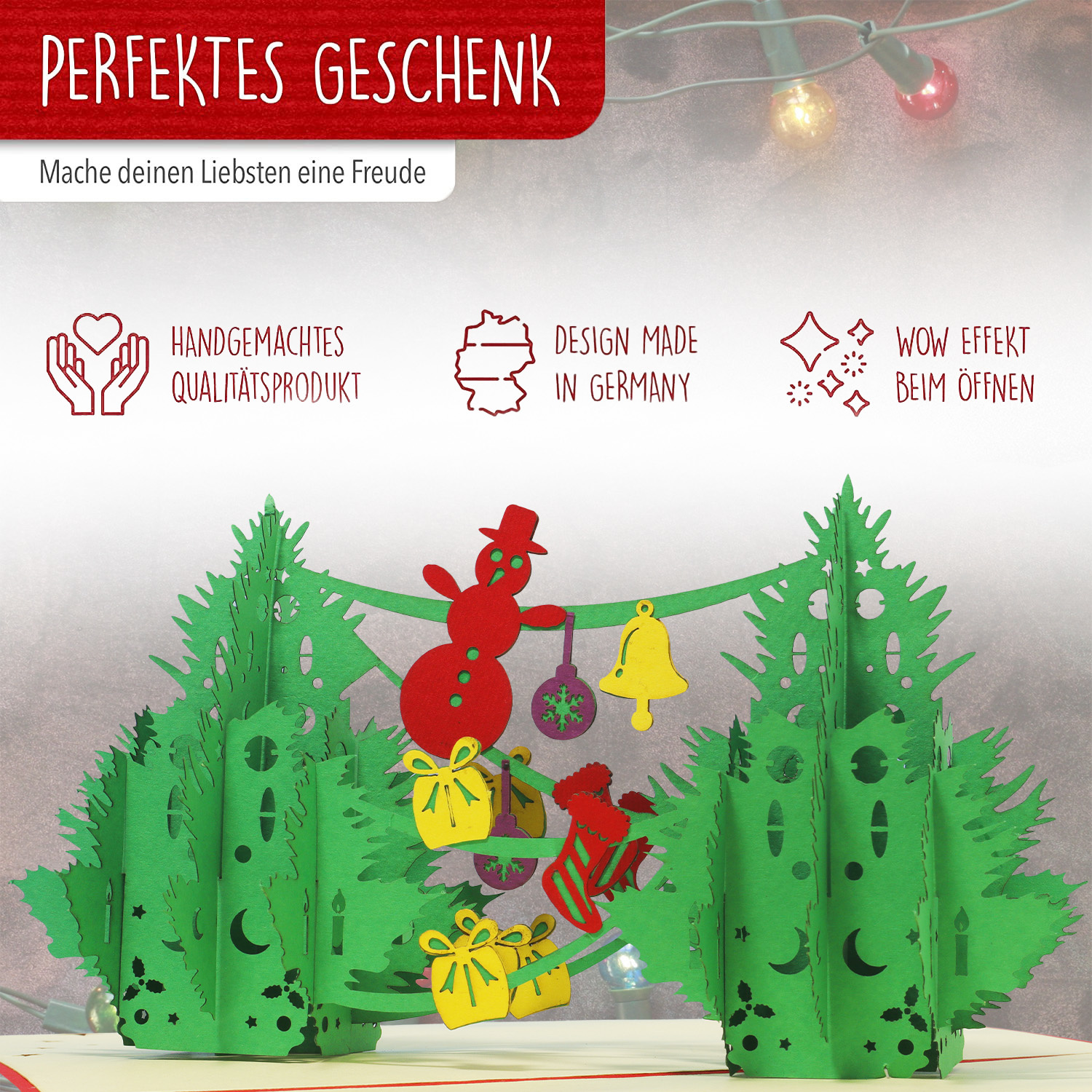Pop Up Karte, 3D Karte, Tannenbaum, Weihnachtsbaum, N449 - Image 4