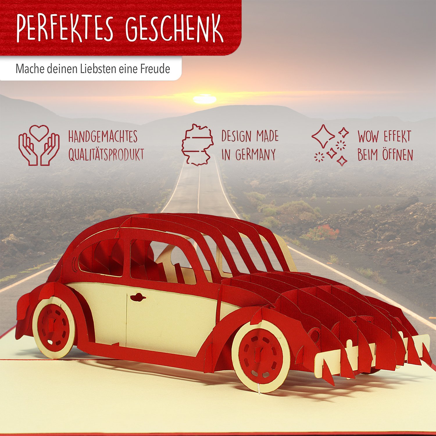 Pop Up Karte, 3D Karte, Auto, Führerschein, N370 – Image 3