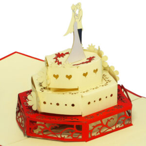 Pop Up Karte, 3D Karte, Hochzeitskarte, Hochzeitstorte, N210