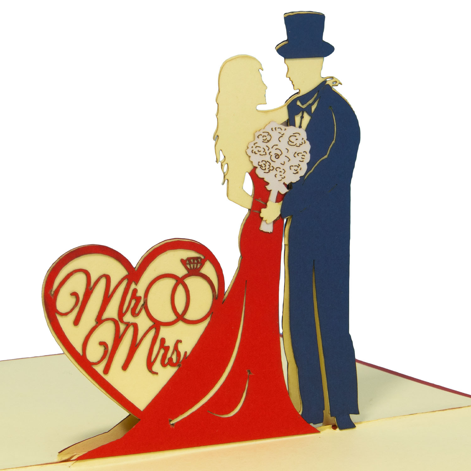 Pop Up Karte, 3D Karte, Brautpaar Mr./Mrs., N311