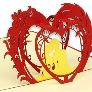Pop Up Karte, 3D Karte, Valentinskarte, Hochzeitskarte, Pärchen Herz, N60
