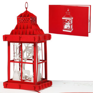 Pop Up Karte, 3D Karte, Weihnachtslaterne, Laterne, N444