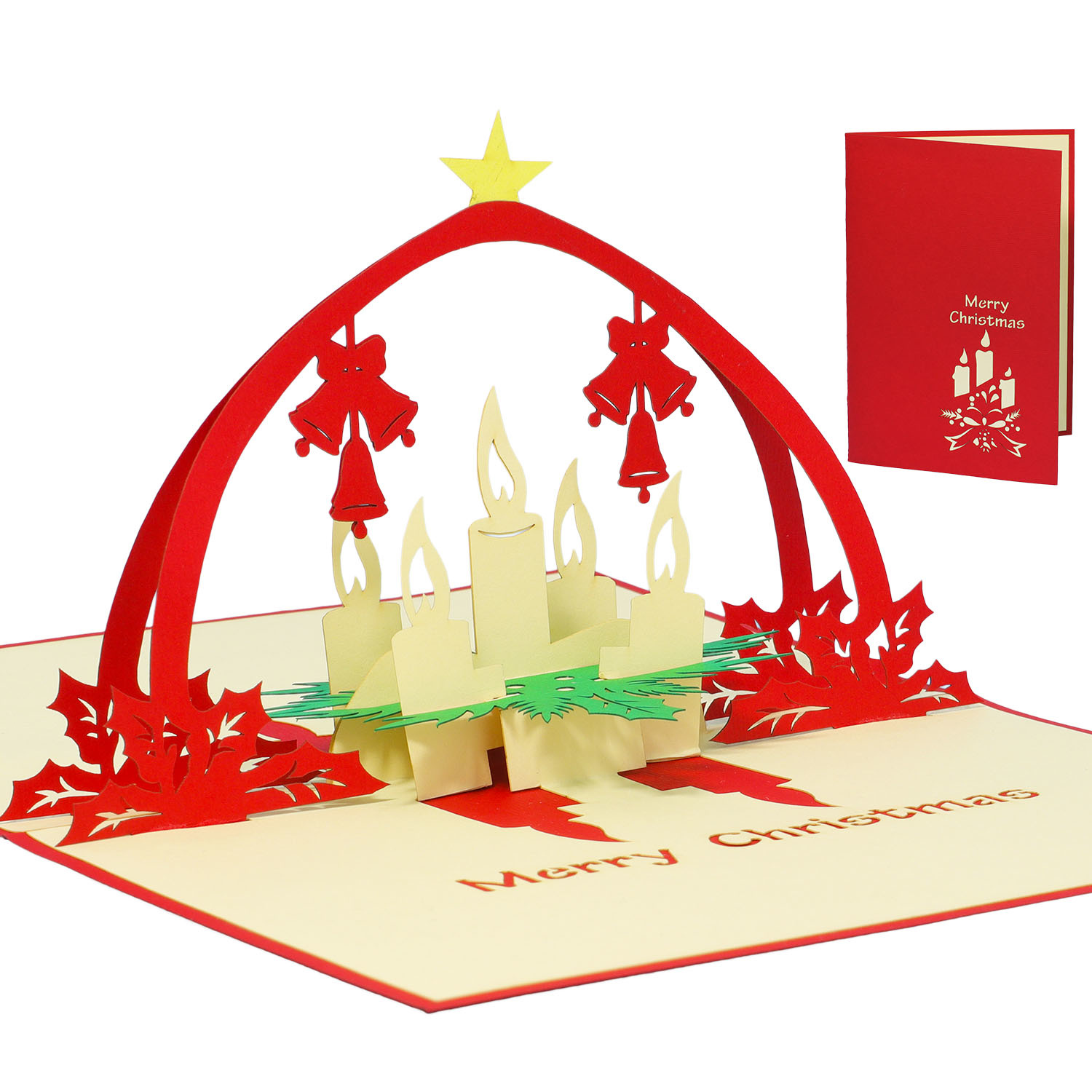 Pop Up Karte, 3D Karte, Weihnachtskarte, Adventskranz, N436