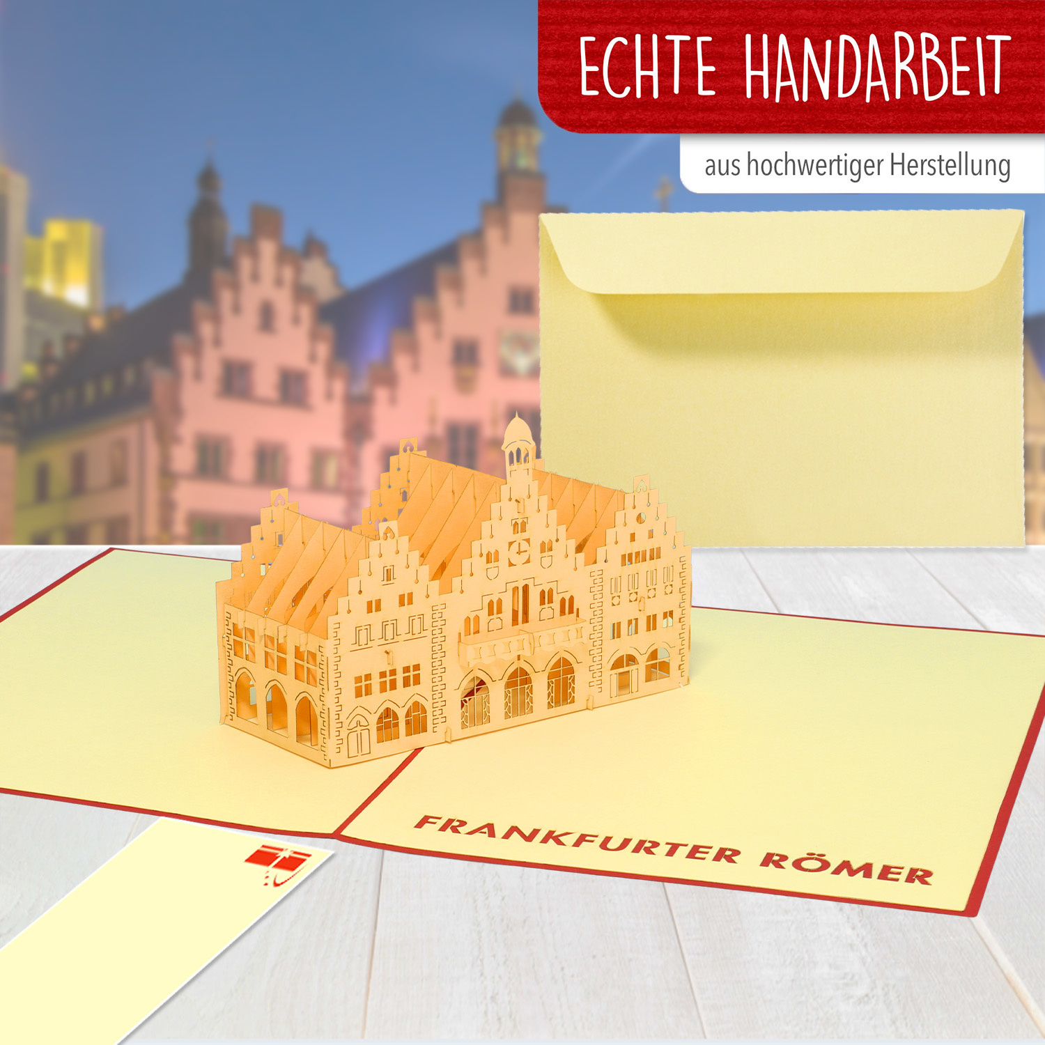 Pop Up 3D Karte, Glückwunschkarte, Reisegutschein, Frankfurter Römer, N217 – Bild 4