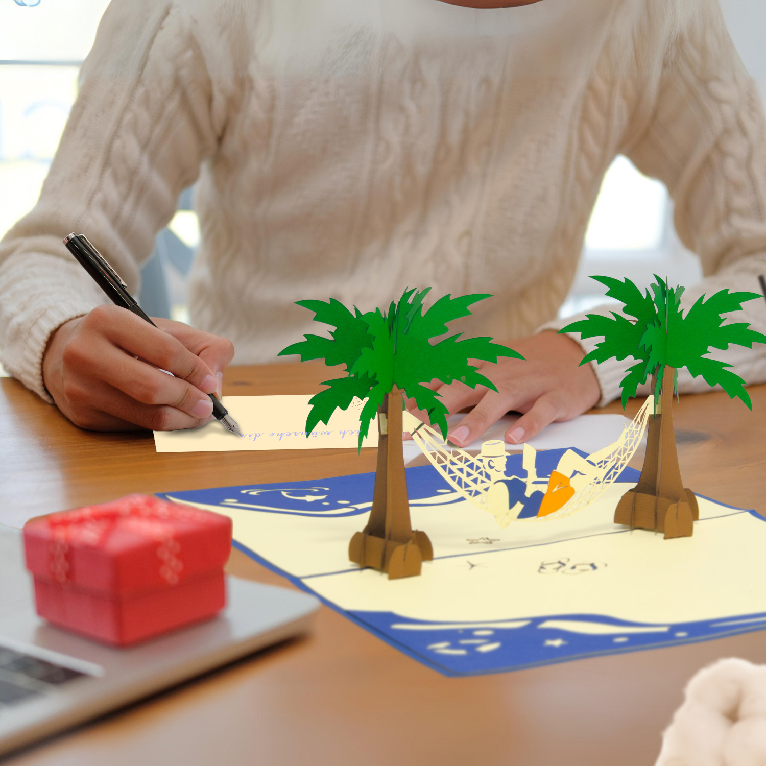 Pop Up Karte, 3D Karte, Urlaub, Hängematte, N341 – Bild 2