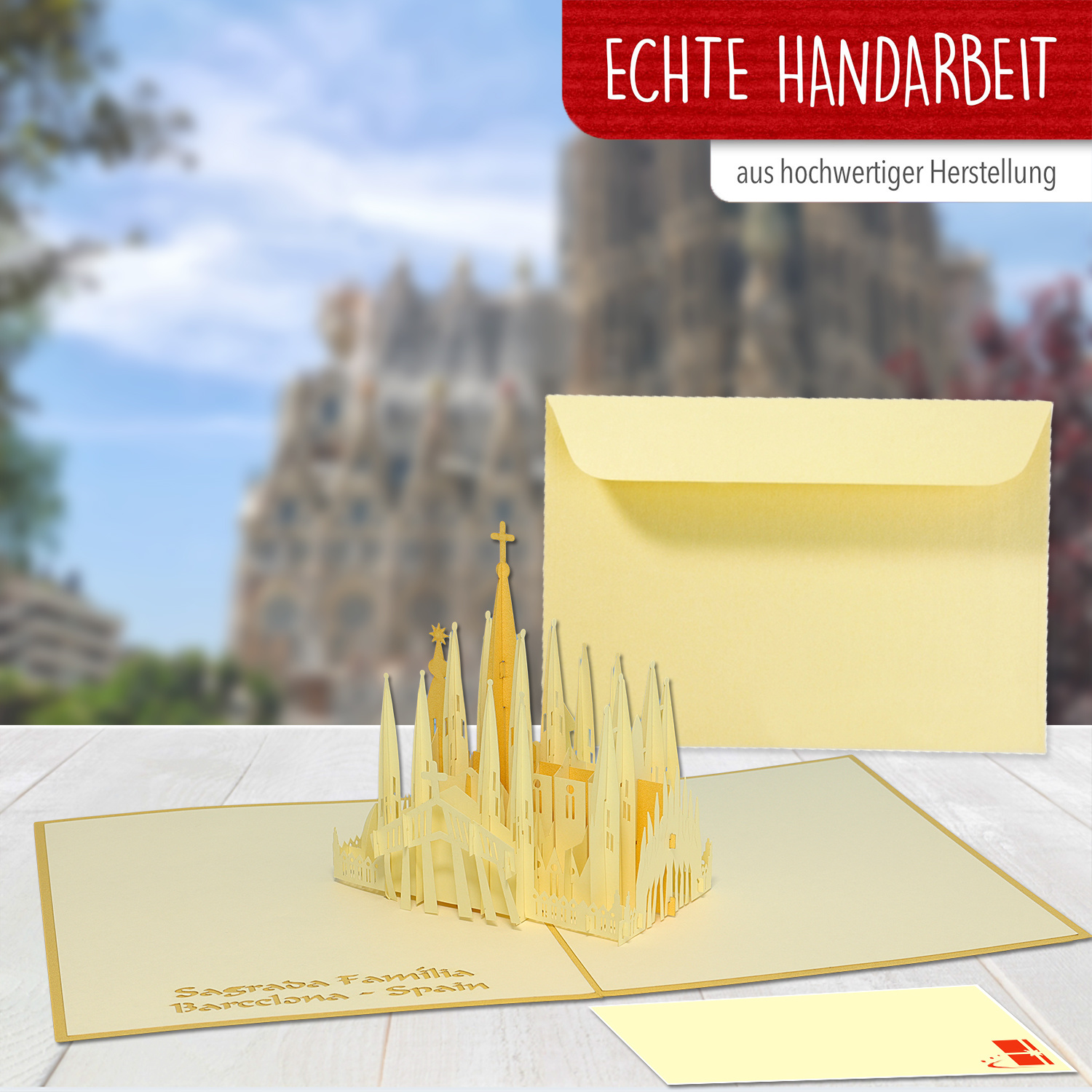 Pop Up Karte, 3D Karte, Barcelona, N266 - immagine 4