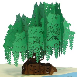 Pop Up Karte, 3D Karte, Teich, Baum, Trauerweide, N347