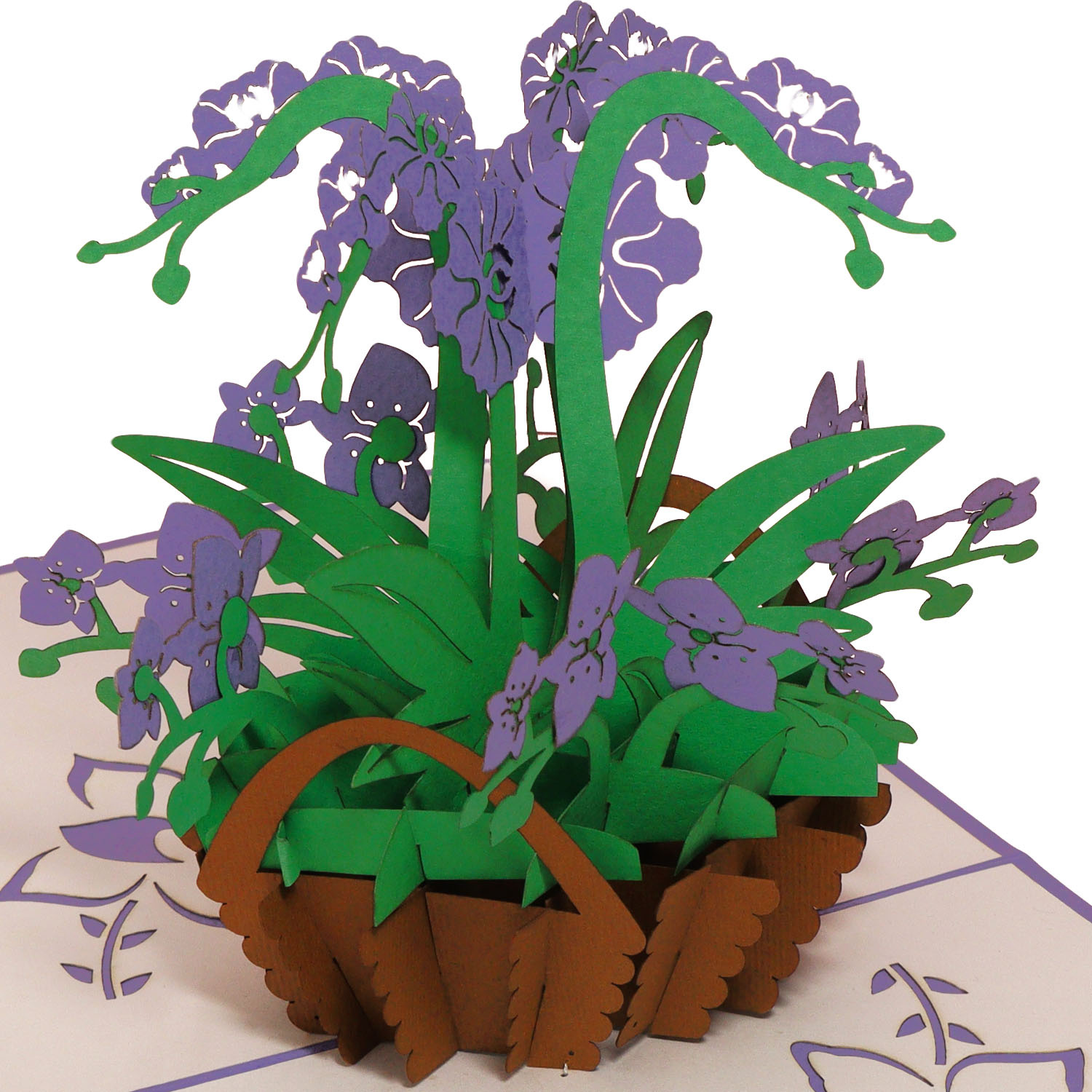 Pop Up Karte, 3D Karte, Blumenkarte, LINPopUp, Orchidee, N359